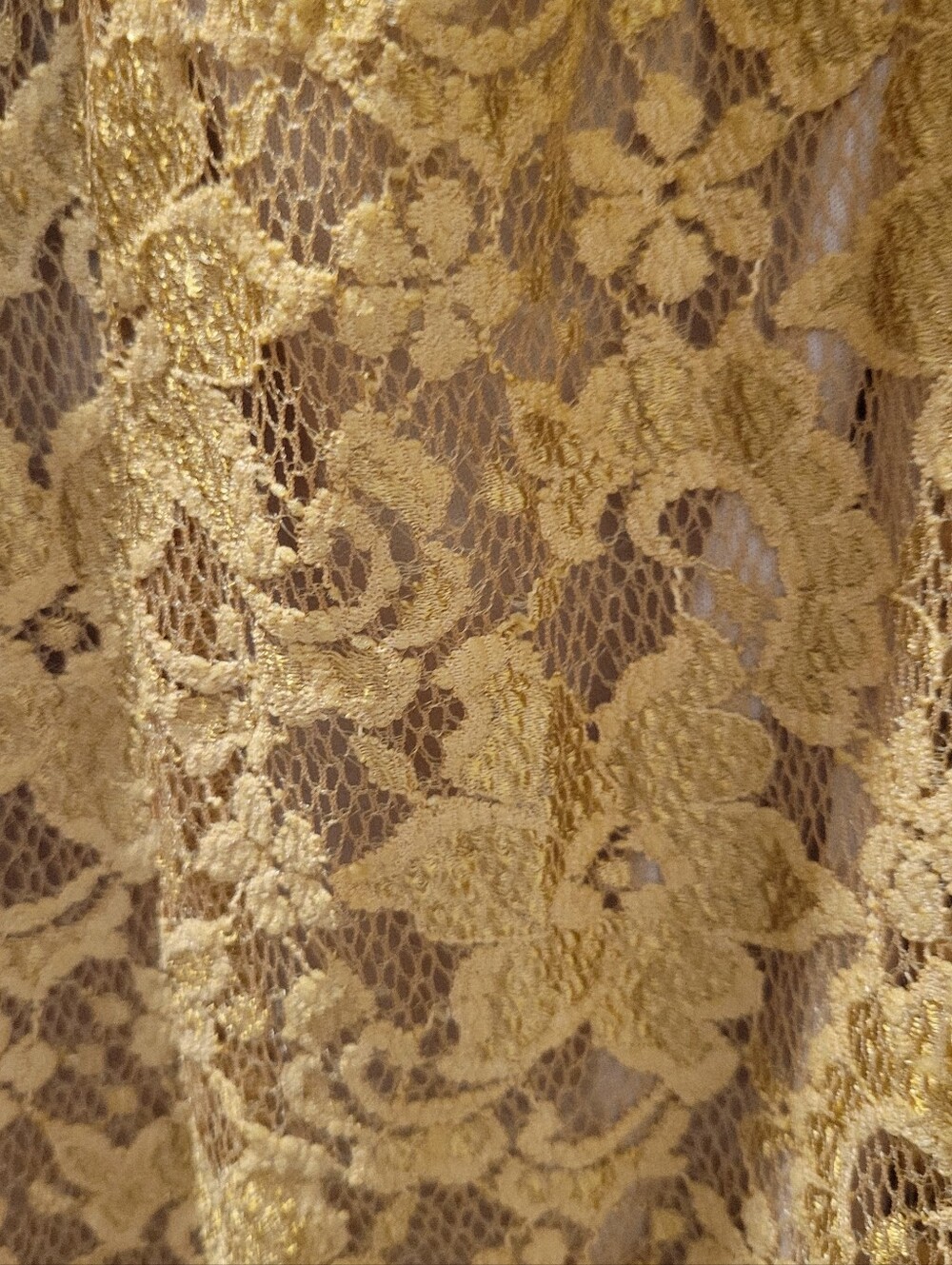 Rubber Ducky Productions. Gold Lace Evening Gown – Size Medium - Picture 4 of 5